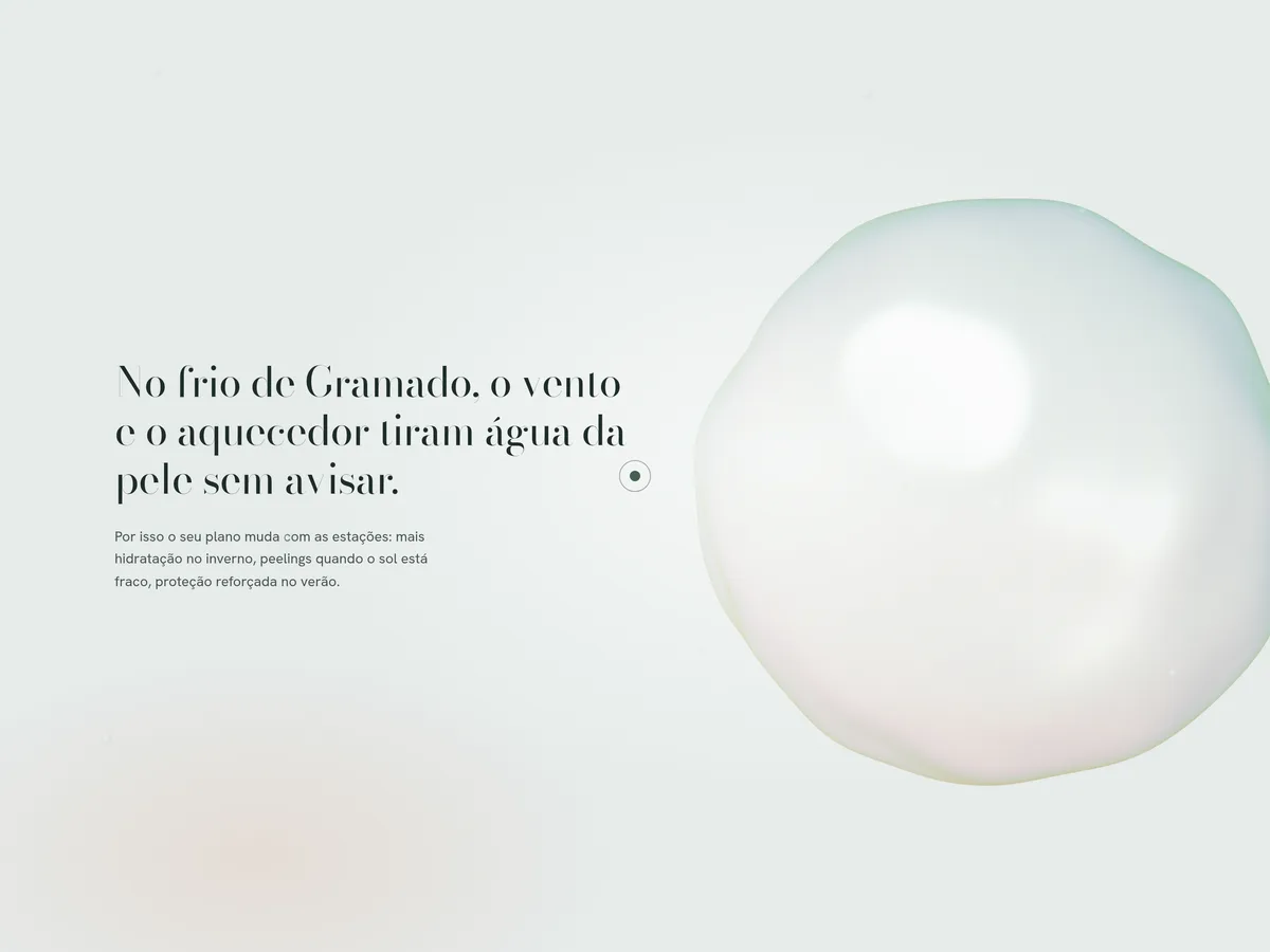 Site da clínica Orvalho com gota 3D