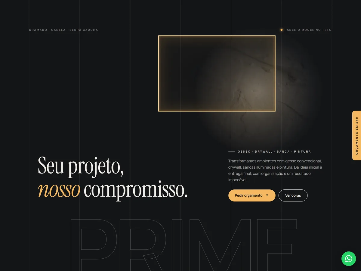 Site da Prime Gesso